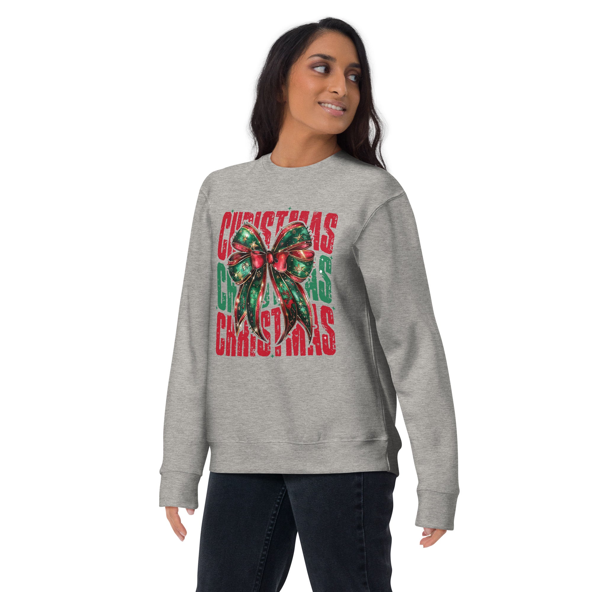 Holiday Coquette Bow Unisex Premium Sweatshirt-Phoenix Styles