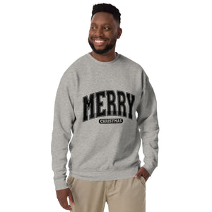 Merry Christmas Black Print Unisex Premium Sweatshirt-Phoenix Styles