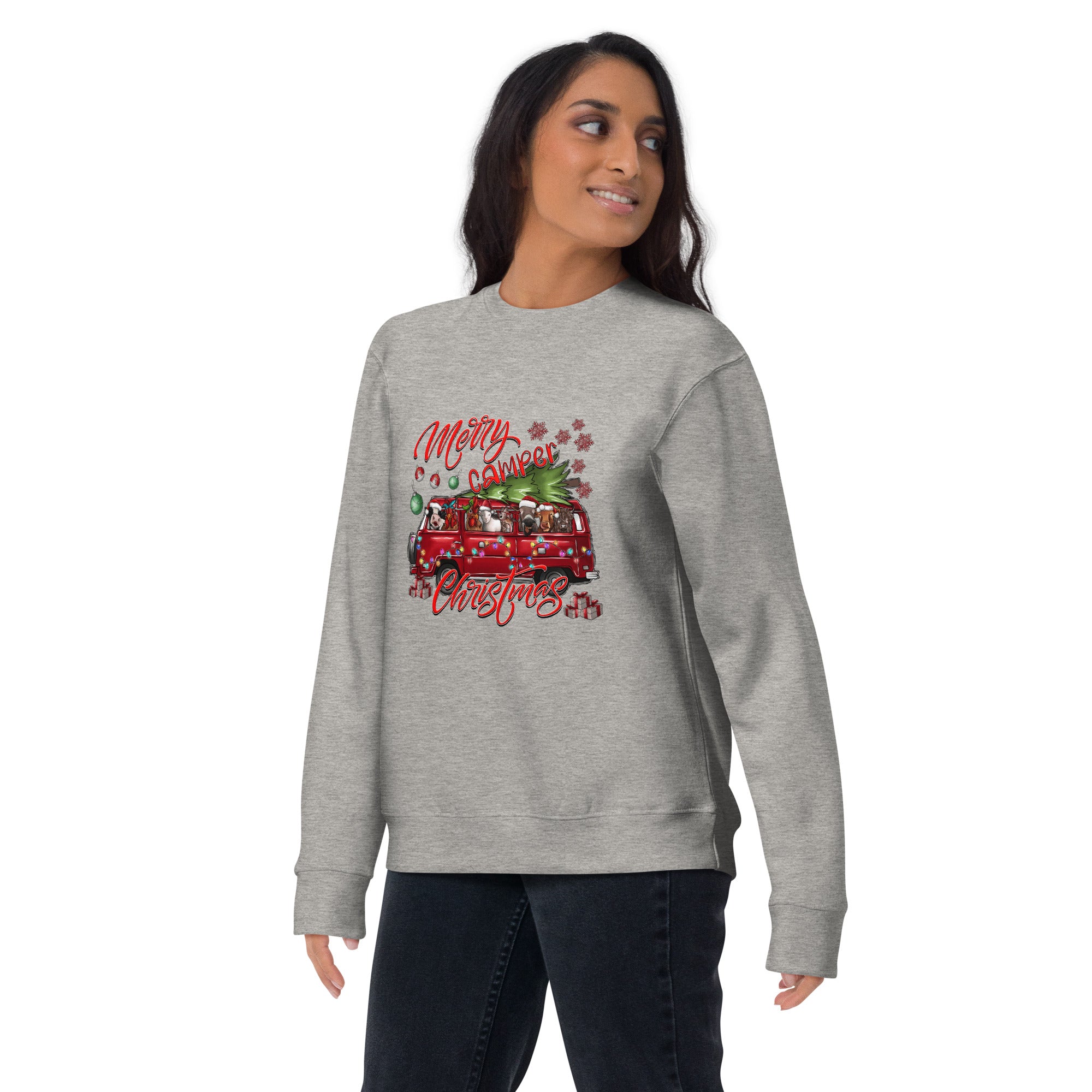 Merry Christmas Camper Van Premium Sweatshirt-Phoenix Styles