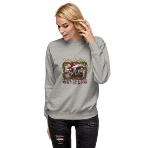 Merry Christmas Heifer Unisex Premium Sweatshirt-Phoenix Styles