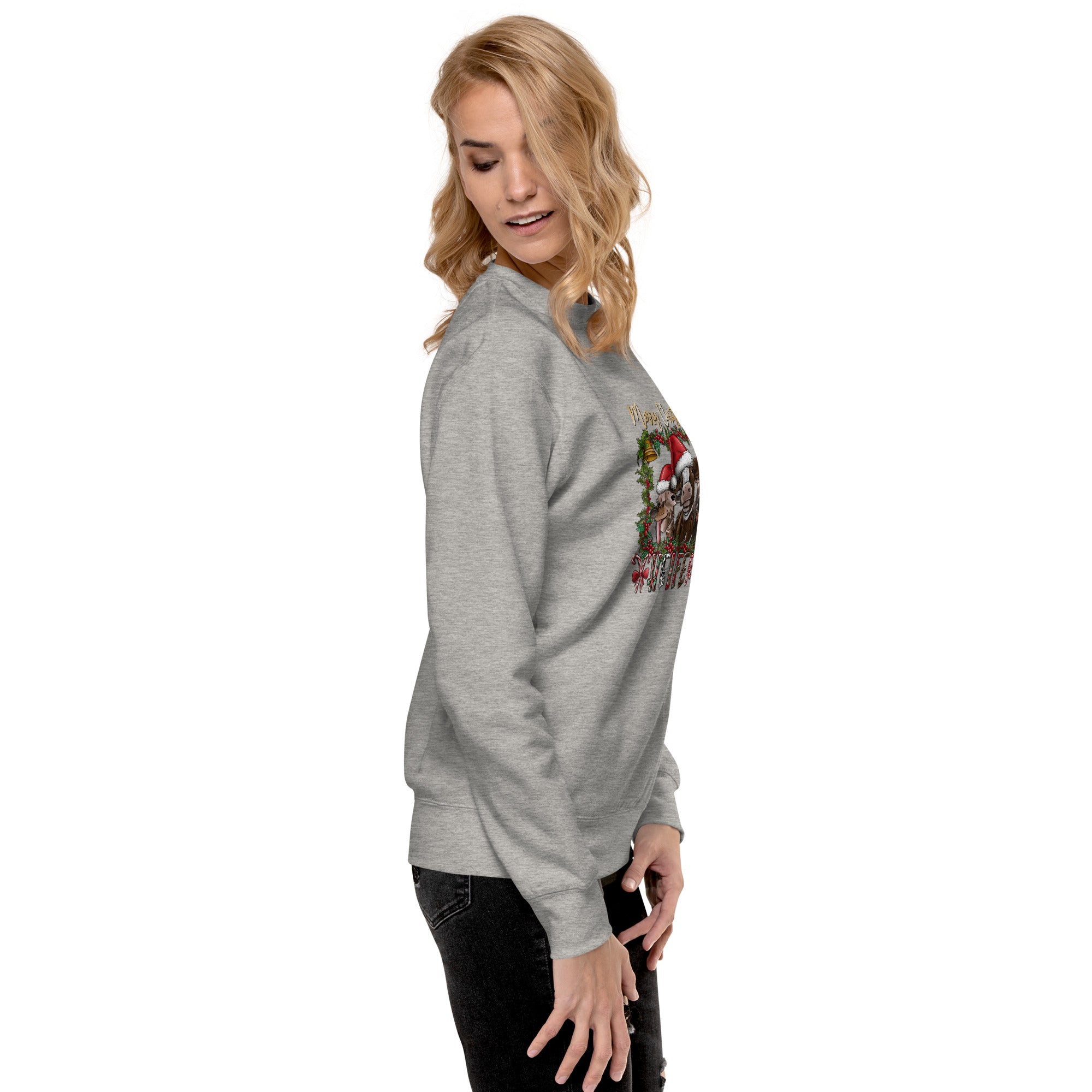 Merry Christmas Heifer Unisex Premium Sweatshirt-Phoenix Styles