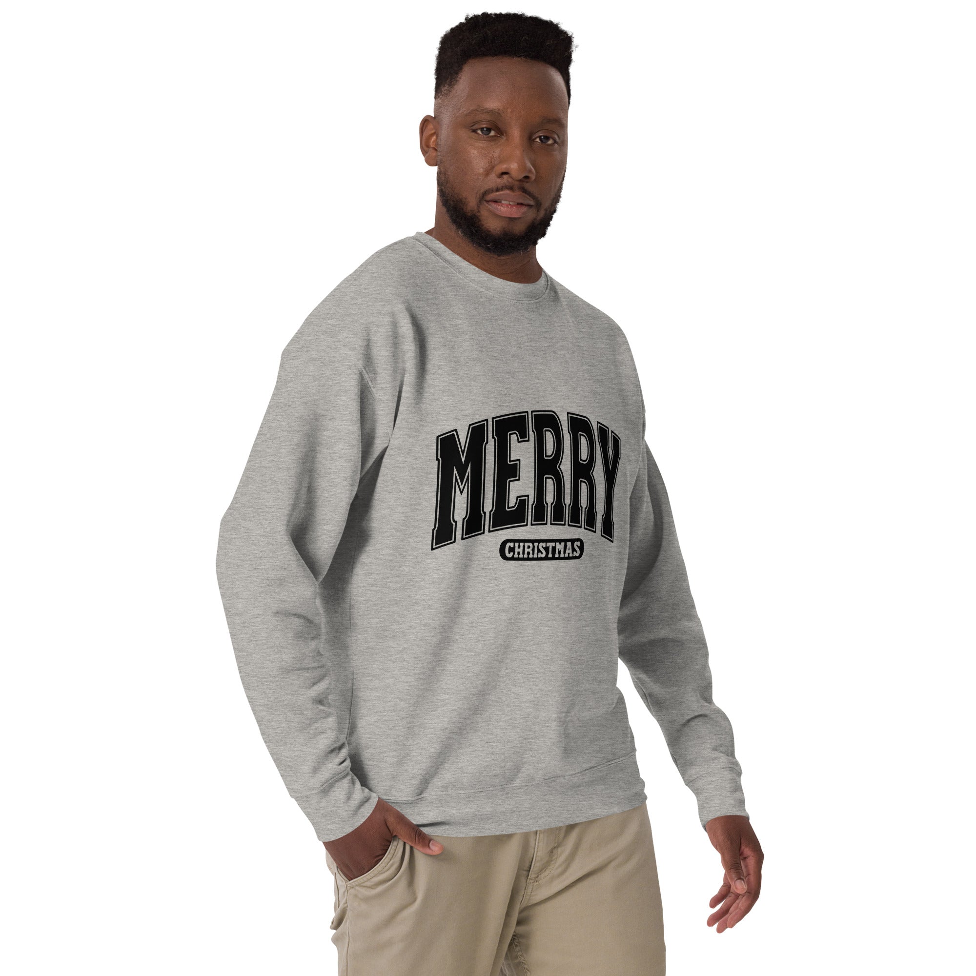 Merry Christmas Black Print Unisex Premium Sweatshirt-Phoenix Styles