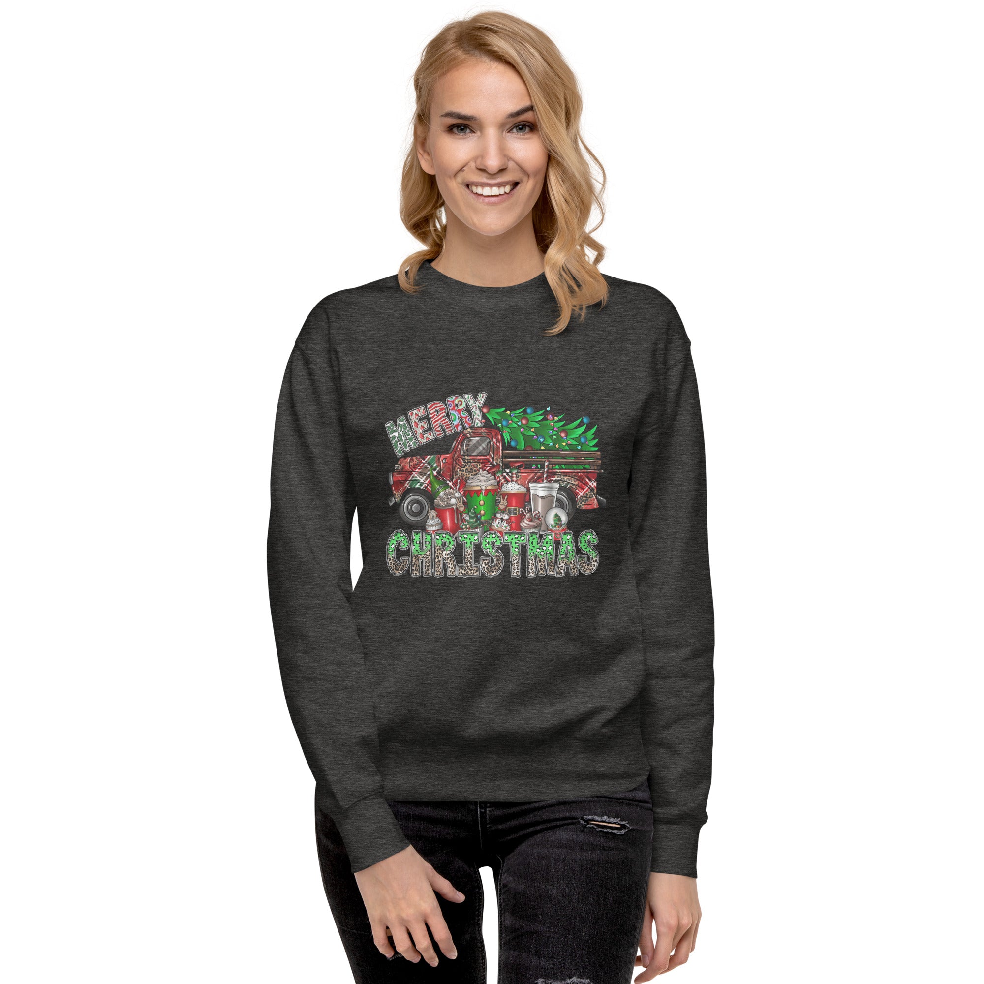 Merry Christmas Truck Unisex Premium Sweatshirt-Phoenix Styles