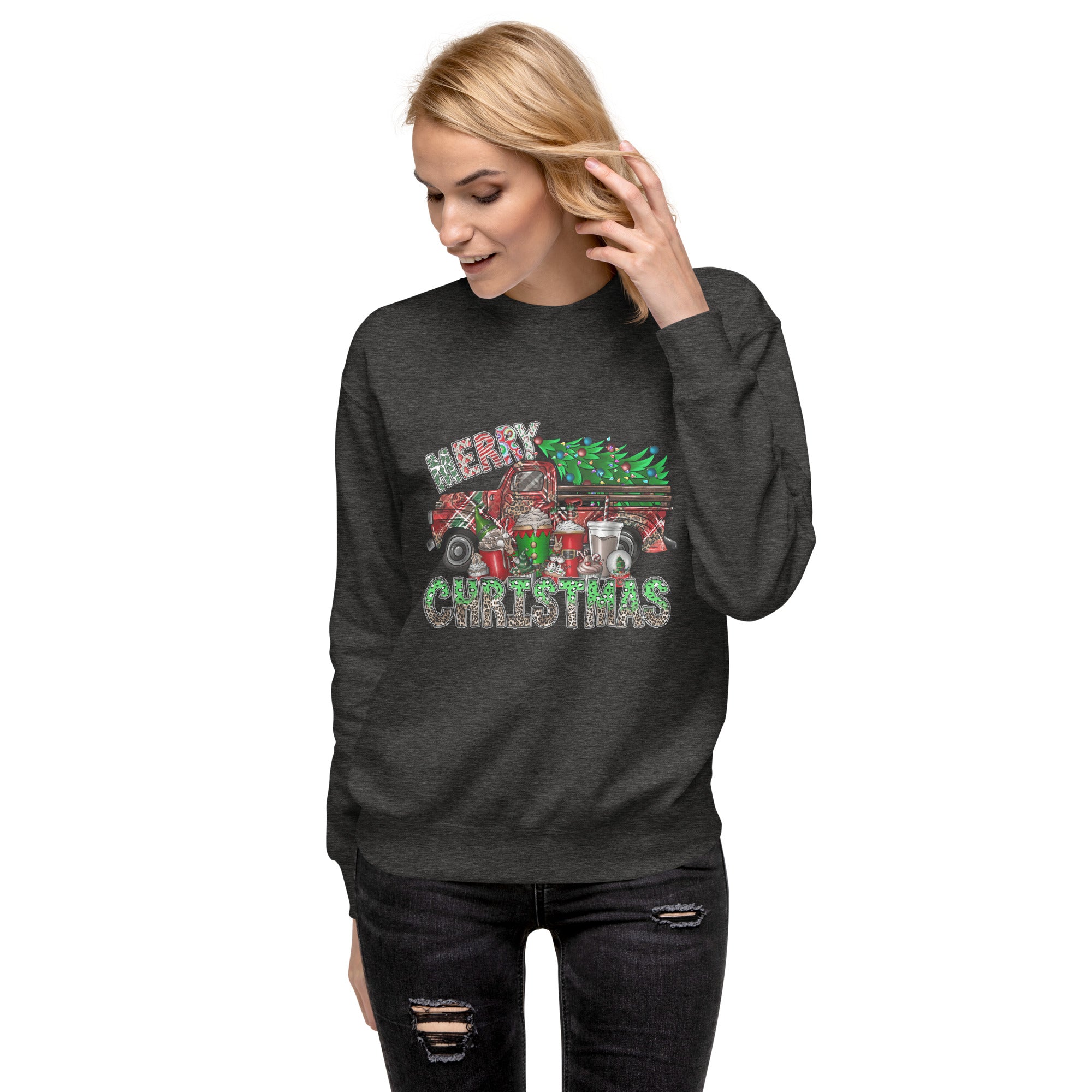 Merry Christmas Truck Unisex Premium Sweatshirt-Phoenix Styles