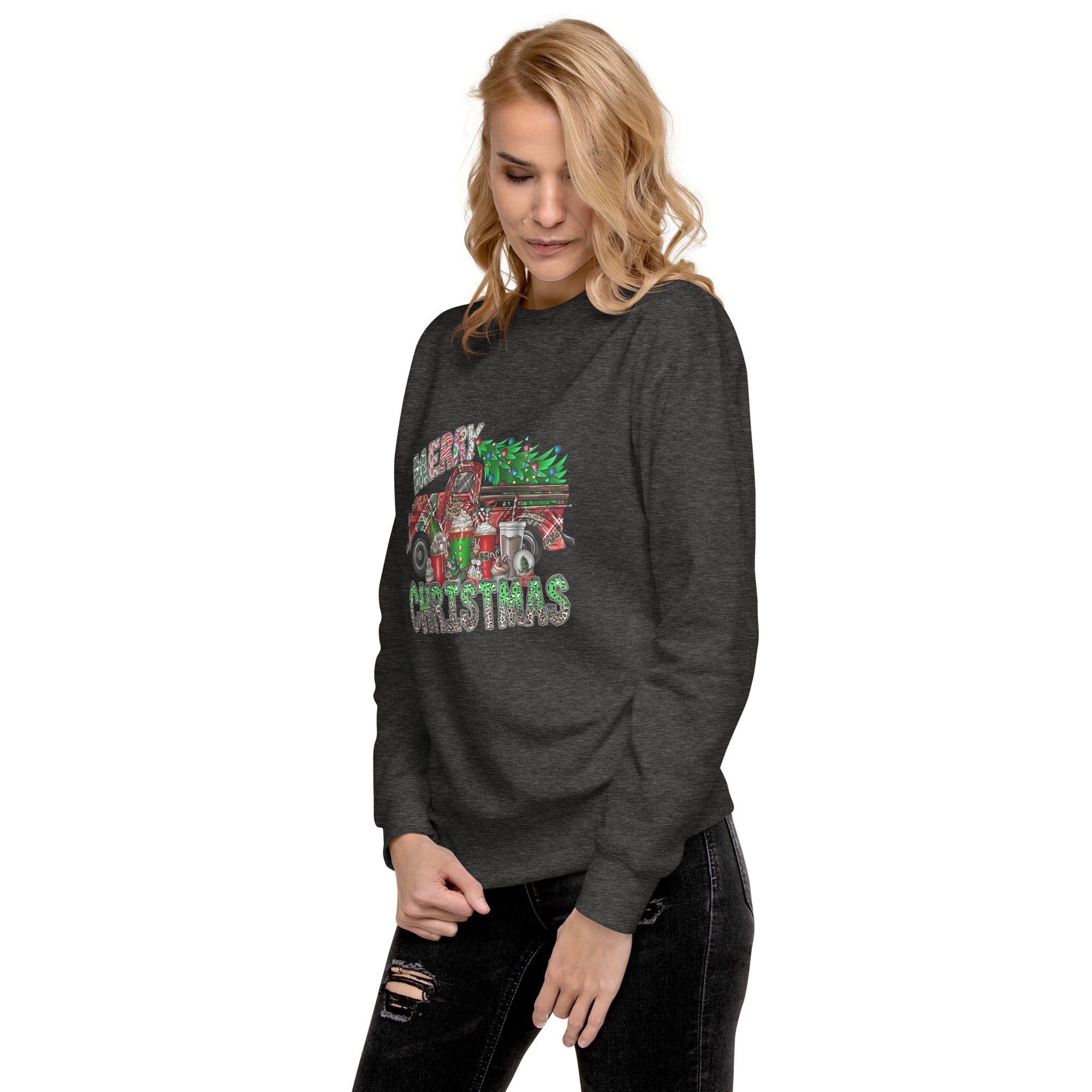 Merry Christmas Truck Unisex Premium Sweatshirt-Phoenix Styles