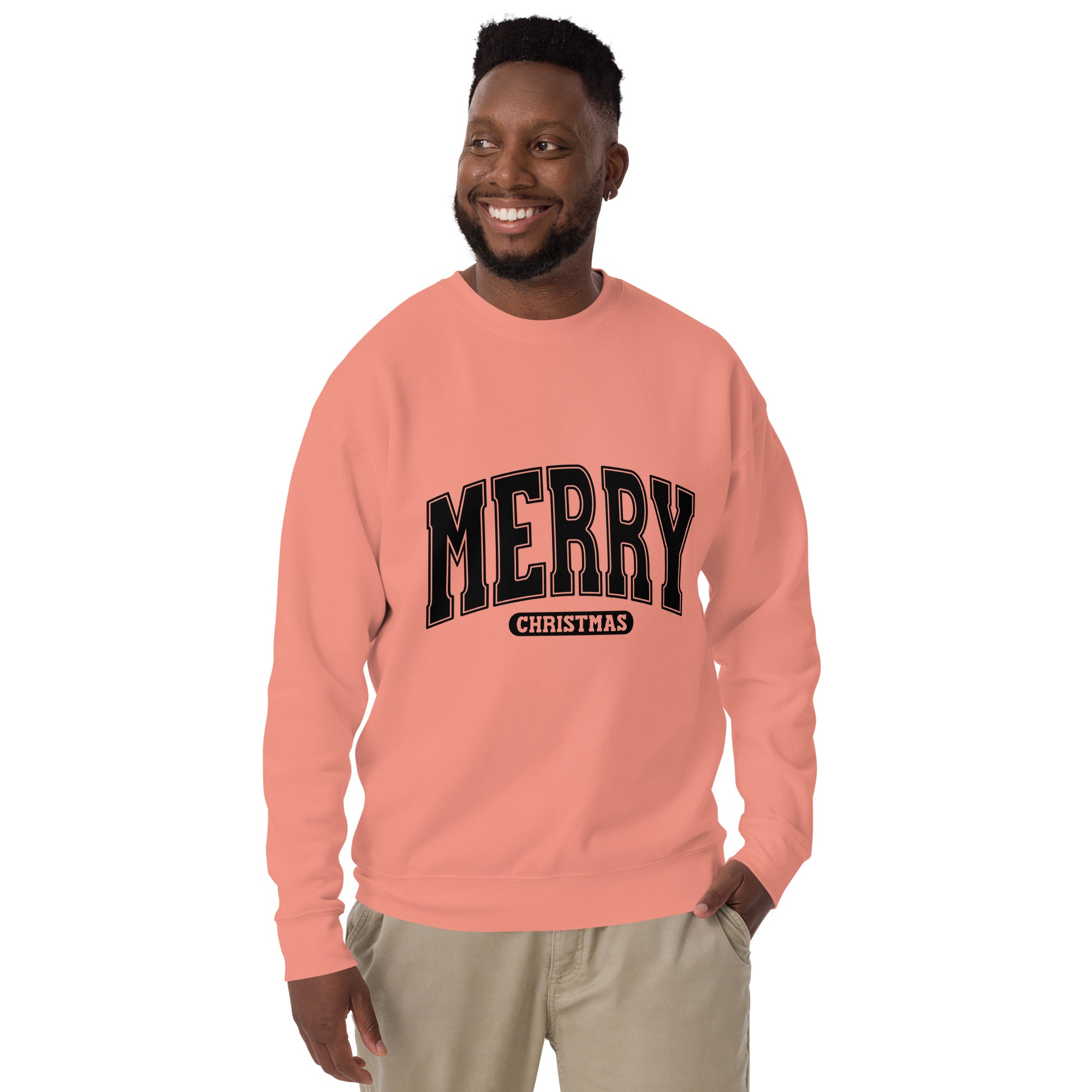 Merry Christmas Black Print Unisex Premium Sweatshirt-Phoenix Styles