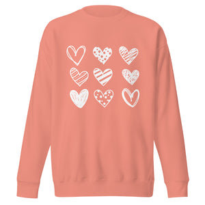 Hearts Premium Sweatshirt-Phoenix Styles