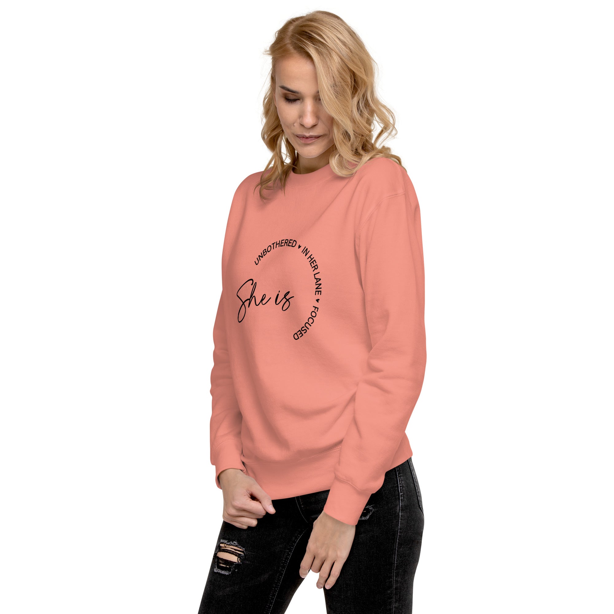 She Is Unbothered Premium Sweatshirt-Phoenix Styles