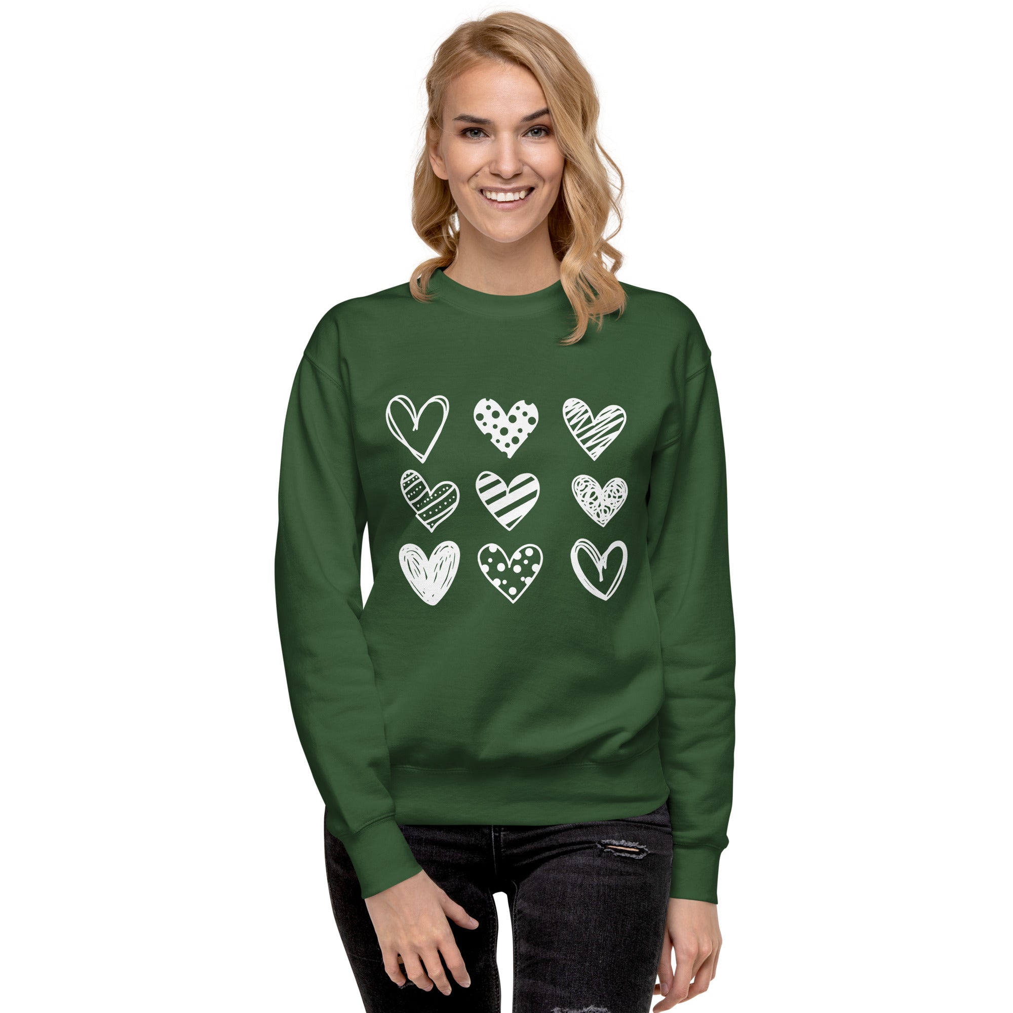 Hearts Premium Sweatshirt-Phoenix Styles