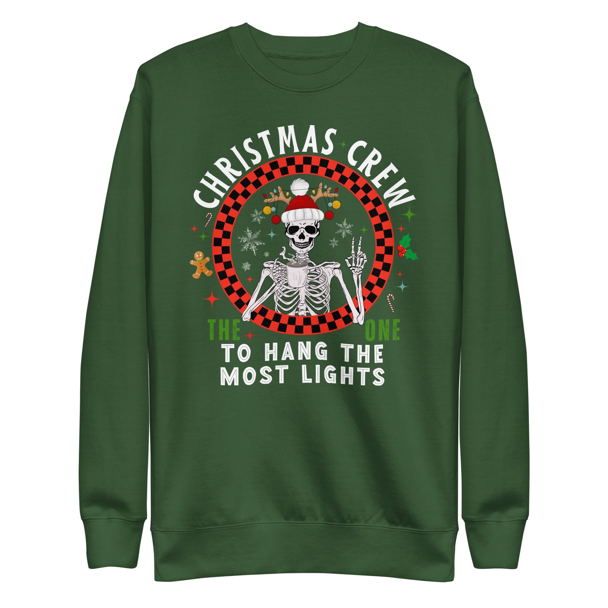 Christmas Crew- The One To Hang The Most Christmas Lights Unisex Premium Sweatshirt-Phoenix Styles