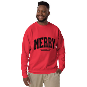 Merry Christmas Black Print Unisex Premium Sweatshirt-Phoenix Styles