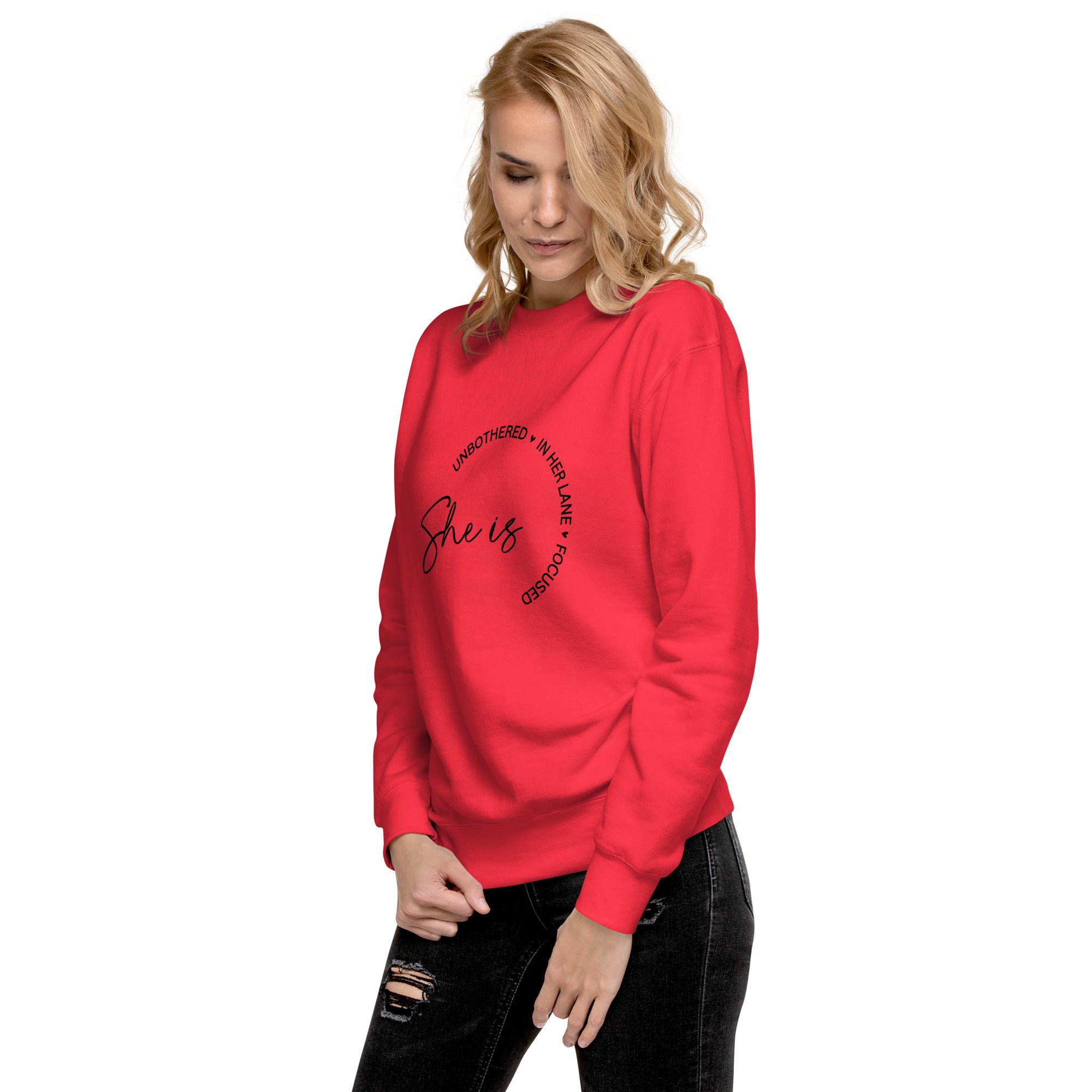 She Is Unbothered Premium Sweatshirt-Phoenix Styles