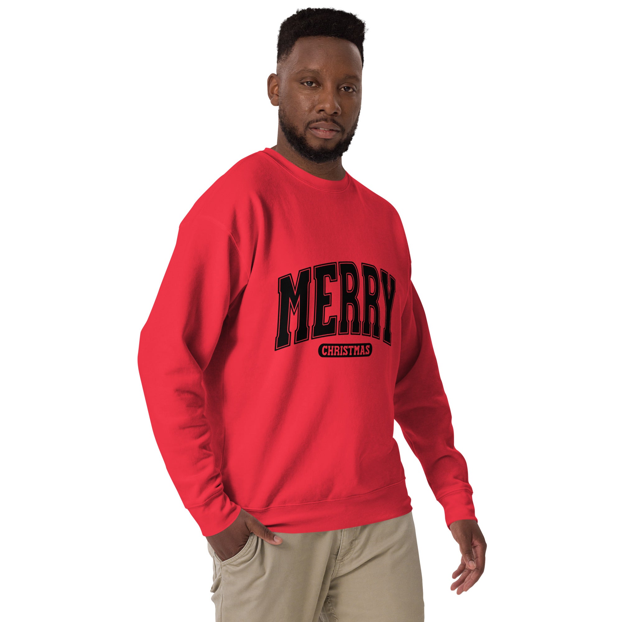 Merry Christmas Black Print Unisex Premium Sweatshirt-Phoenix Styles