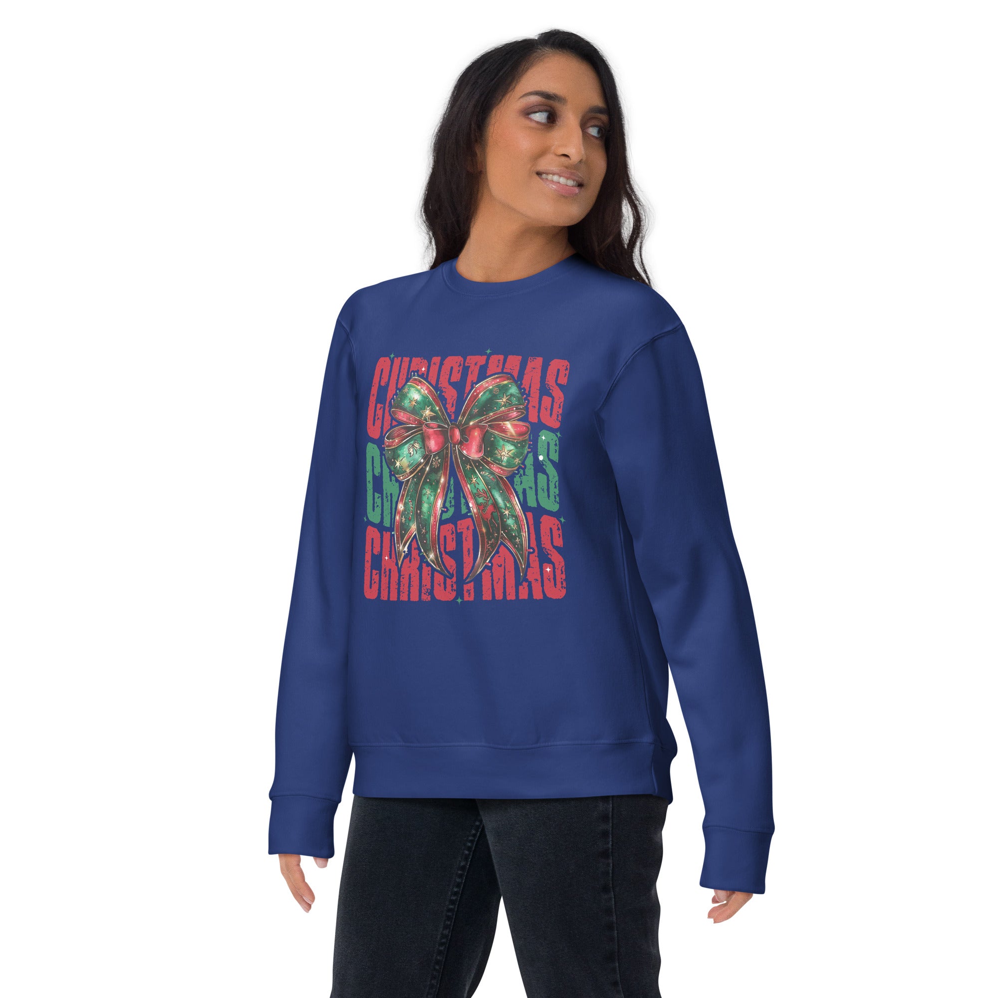 Holiday Coquette Bow Unisex Premium Sweatshirt-Phoenix Styles