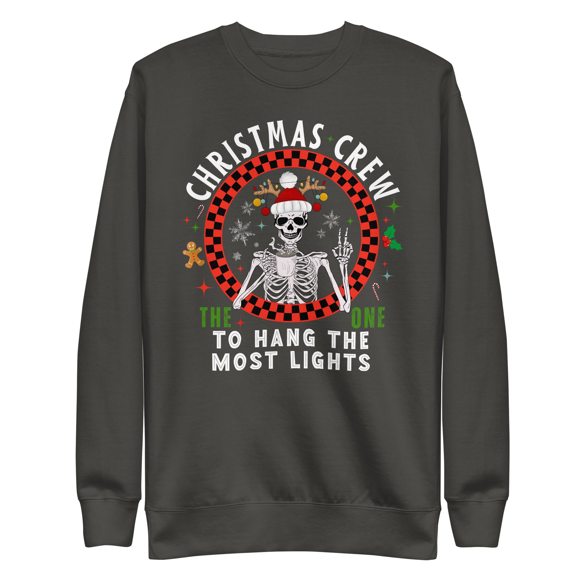 Christmas Crew- The One To Hang The Most Christmas Lights Unisex Premium Sweatshirt-Phoenix Styles