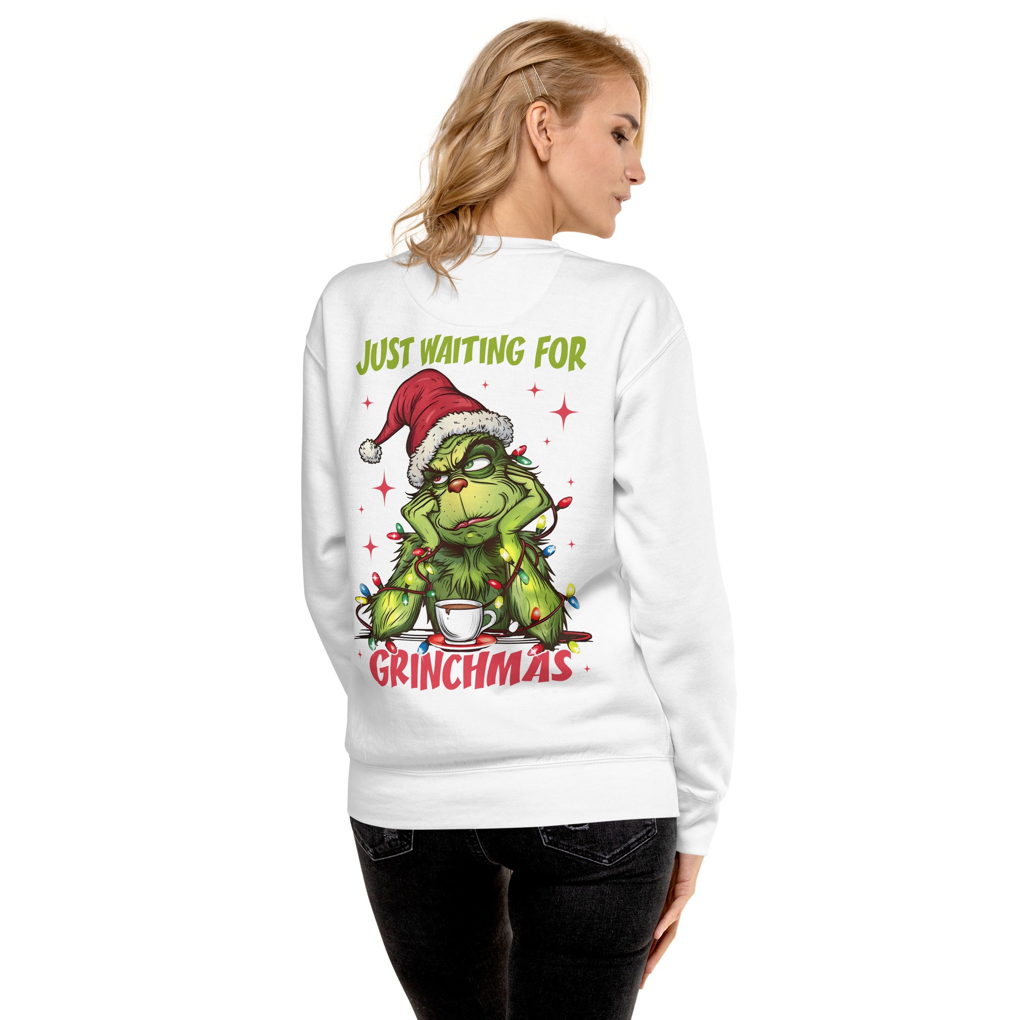 Just Waiting for Christmas Premium Sweatshirt-Phoenix Styles