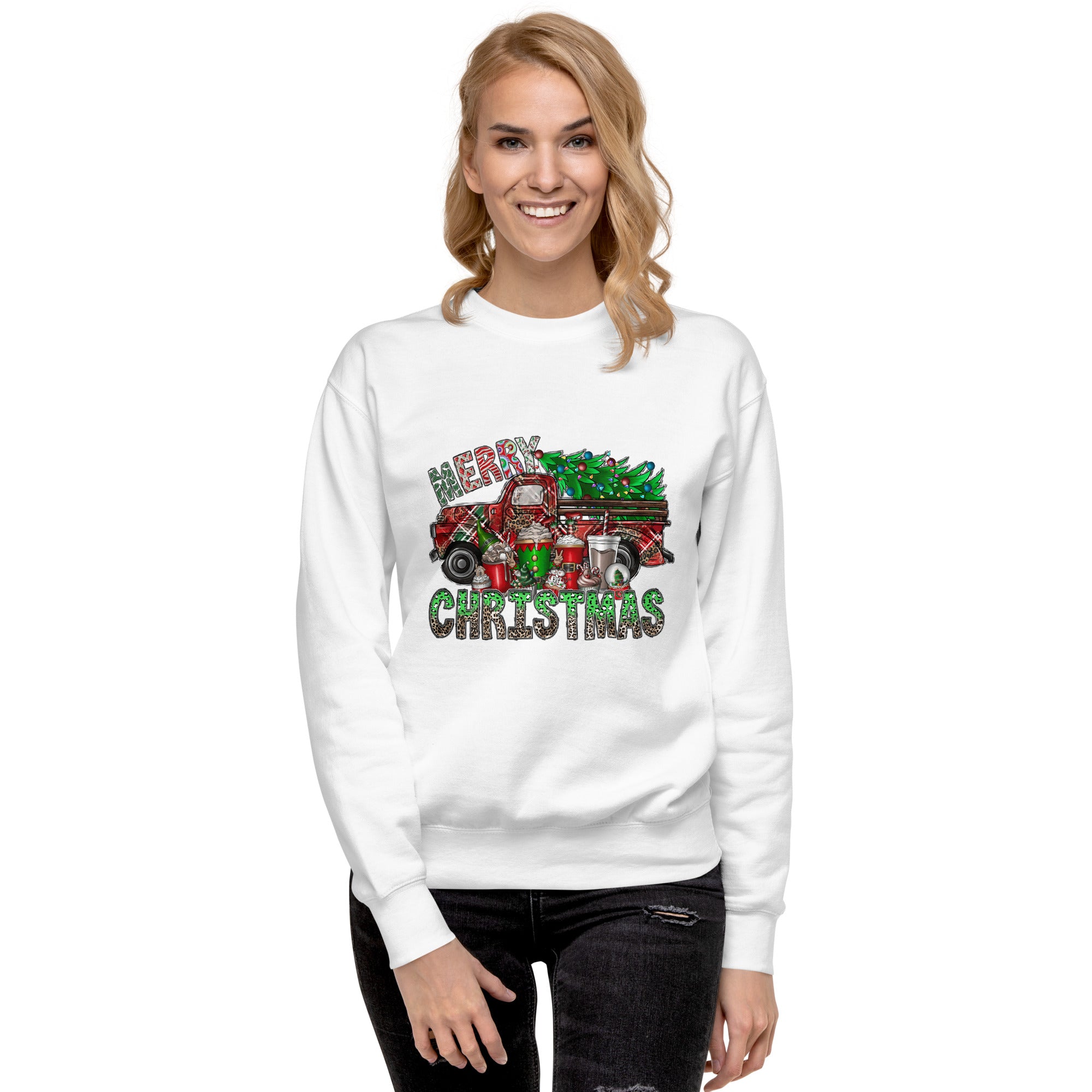 Merry Christmas Truck Unisex Premium Sweatshirt-Phoenix Styles