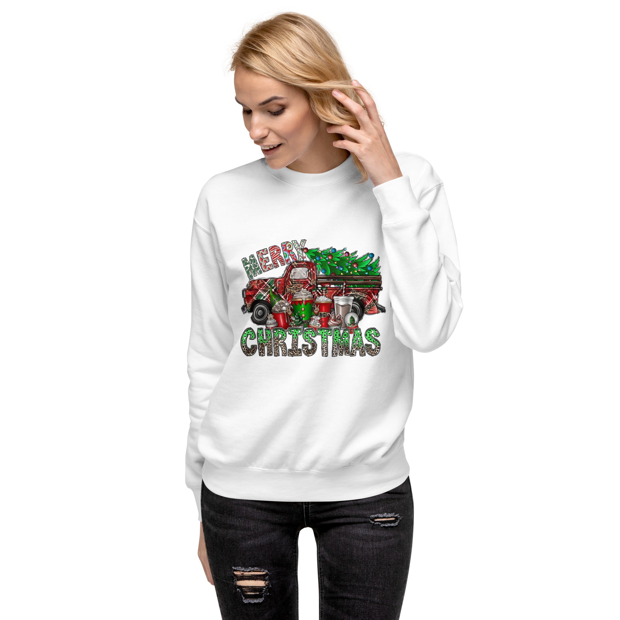 Merry Christmas Truck Unisex Premium Sweatshirt-Phoenix Styles