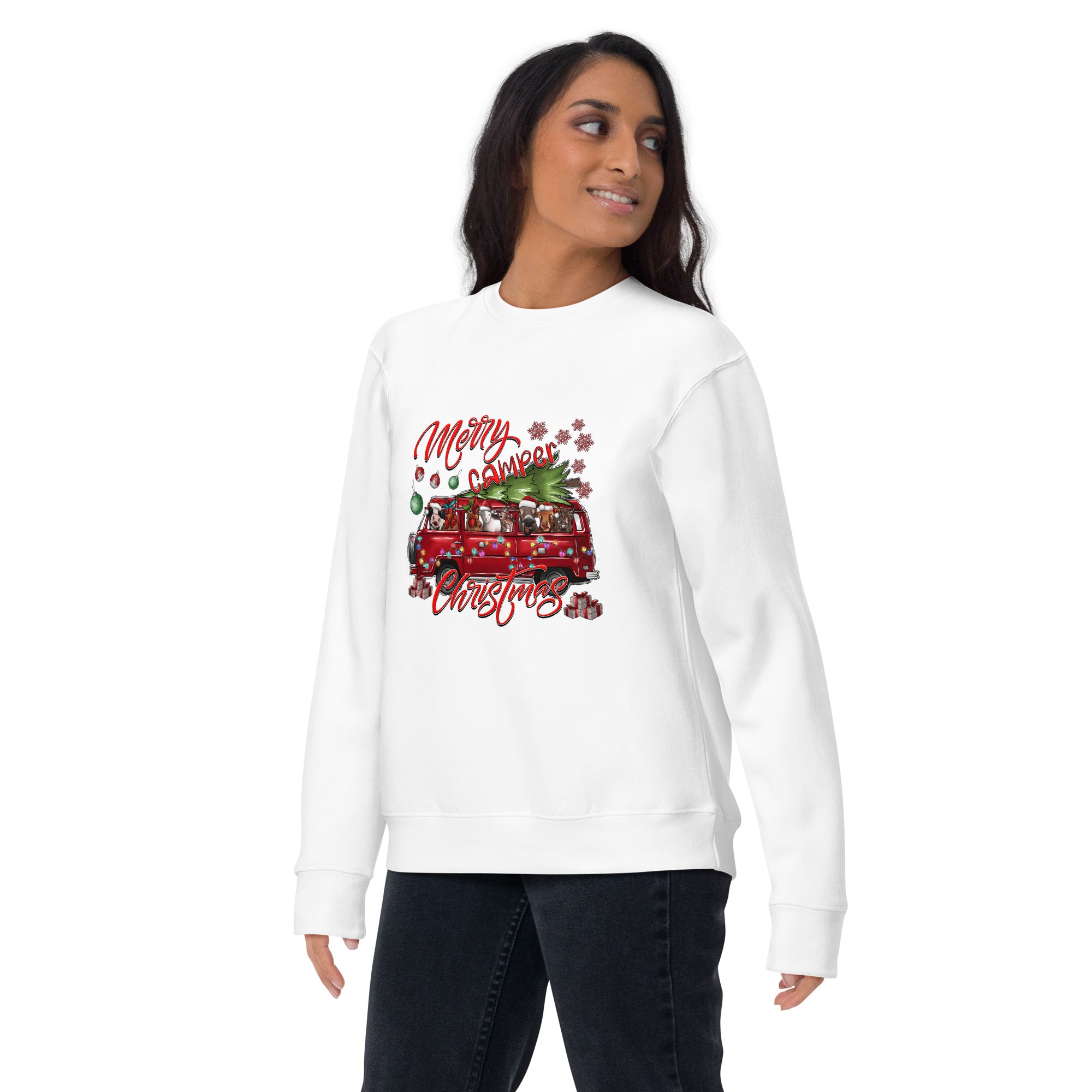 Merry Christmas Camper Van Premium Sweatshirt-Phoenix Styles