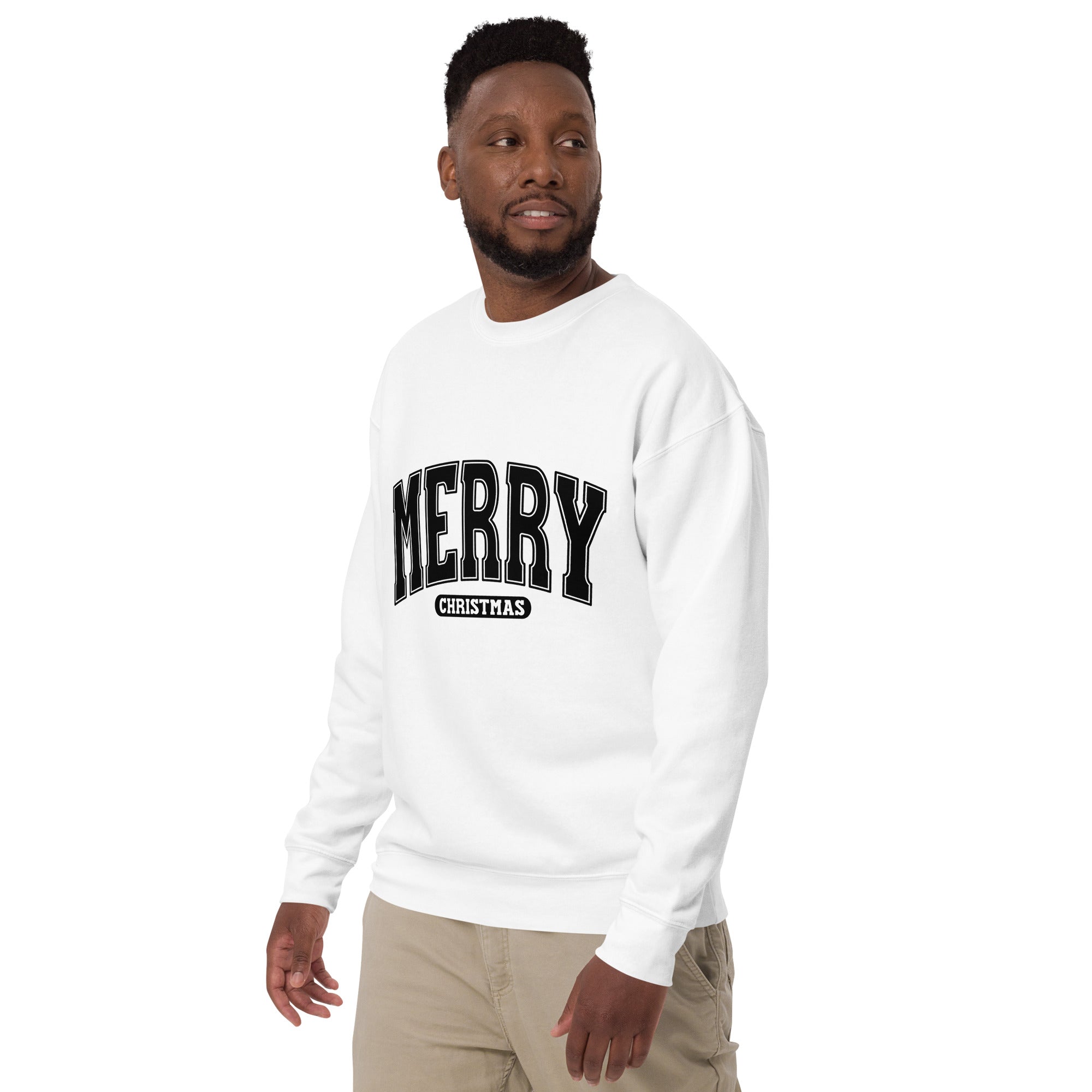 Merry Christmas Black Print Unisex Premium Sweatshirt-Phoenix Styles