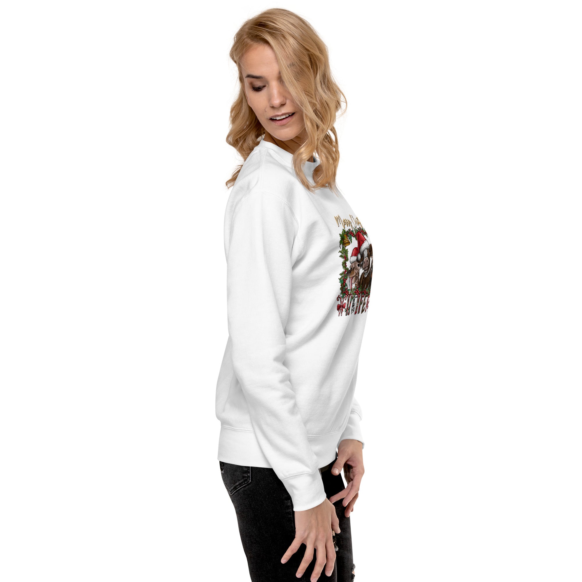 Merry Christmas Heifer Unisex Premium Sweatshirt-Phoenix Styles