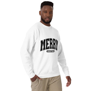 Merry Christmas Black Print Unisex Premium Sweatshirt-Phoenix Styles