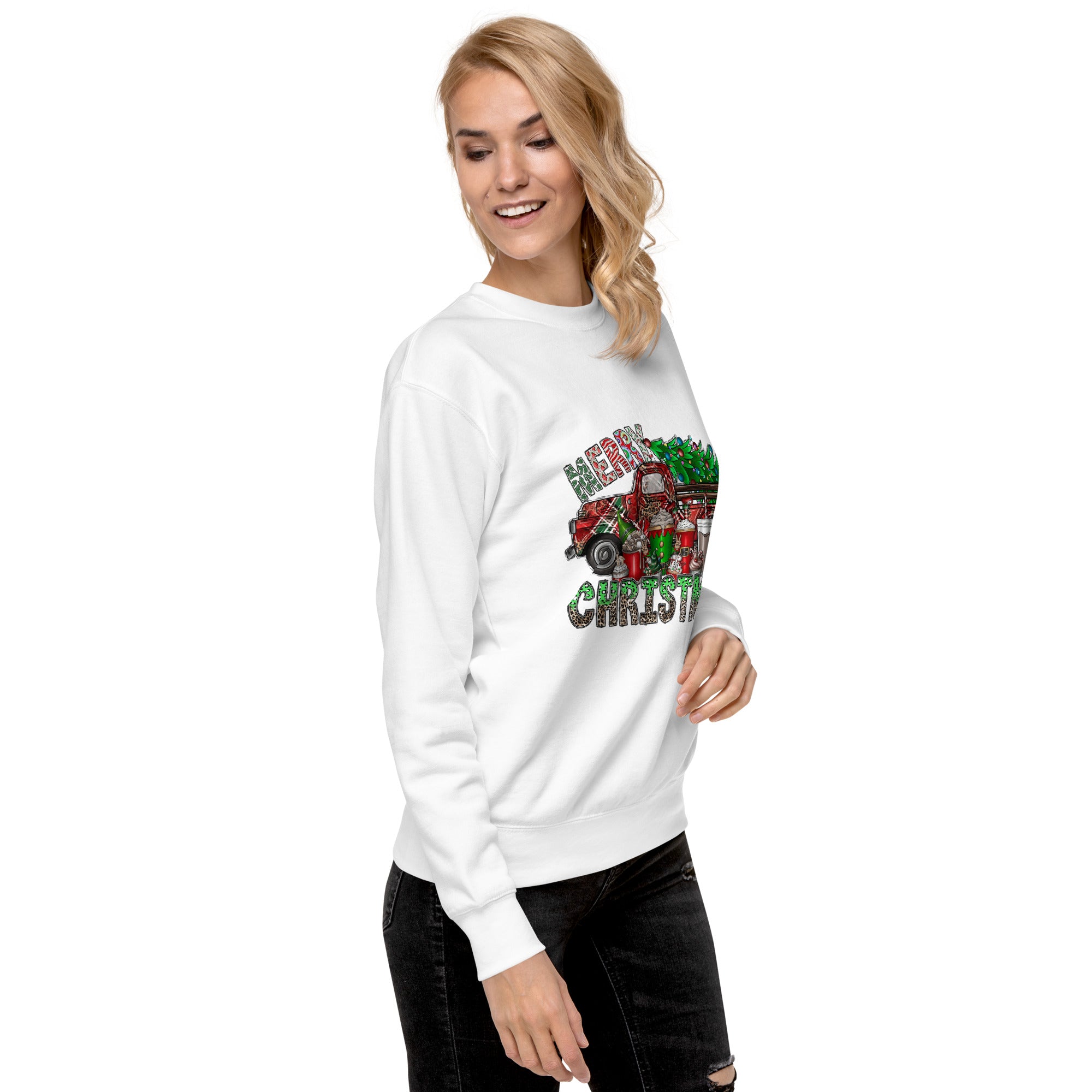 Merry Christmas Truck Unisex Premium Sweatshirt-Phoenix Styles