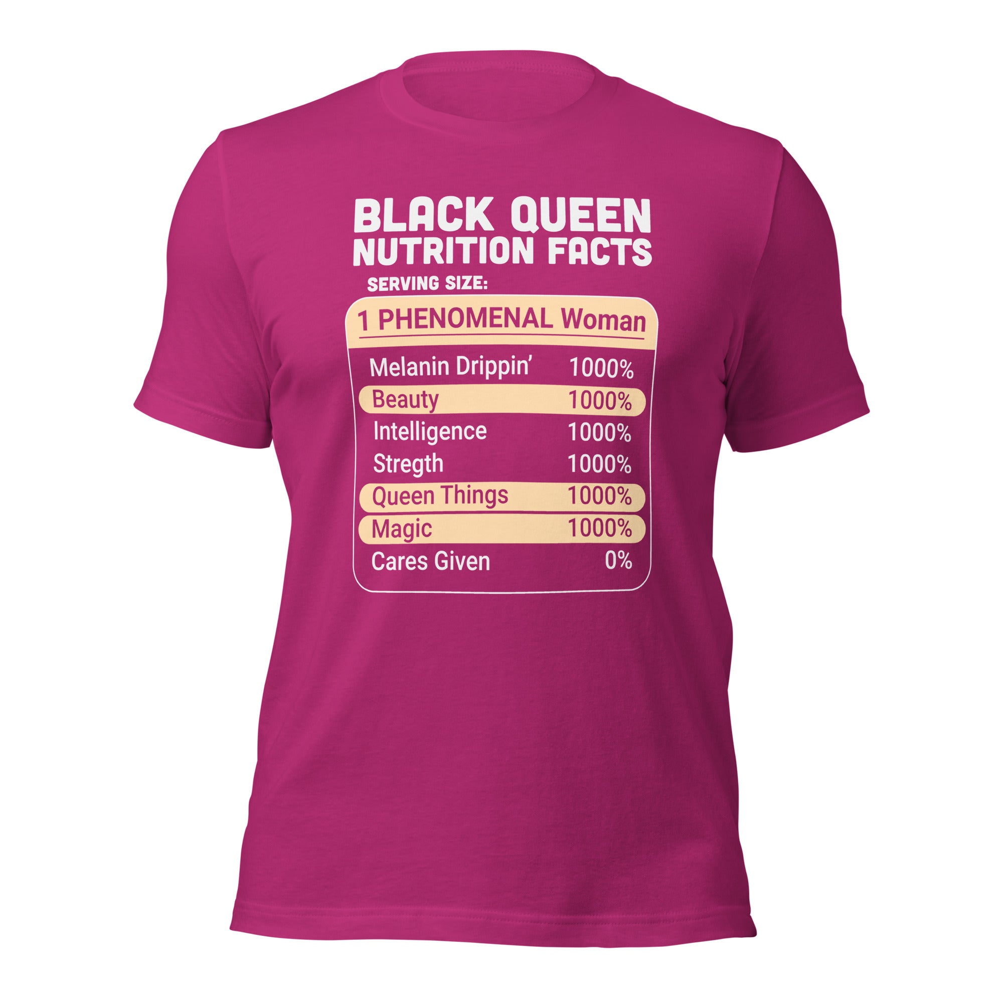 Black Queen Nutrition Facts t-shirt-Phoenix Styles