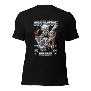 Iron-bone-skeleton-holding-a-weapon t-shirt-Phoenix Styles