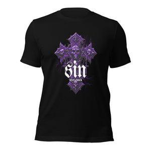 Purple-Skull-Sin t-shirt-Phoenix Styles