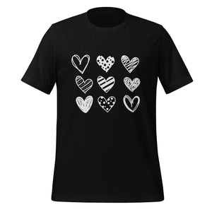 Hearts Unisex t-shirt-Phoenix Styles