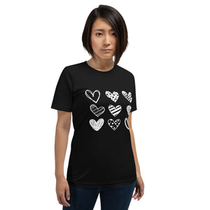 Hearts Unisex t-shirt-Phoenix Styles