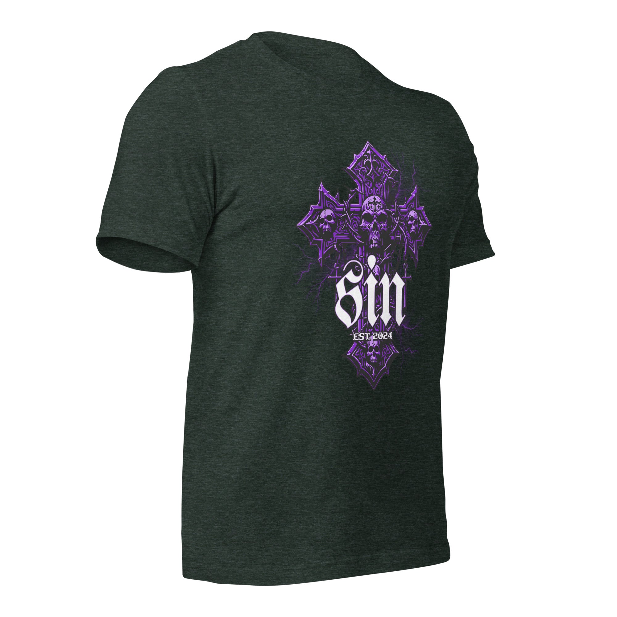 Purple-Skull-Sin t-shirt-Phoenix Styles