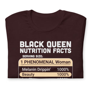 Black Queen Nutrition Facts t-shirt-Phoenix Styles