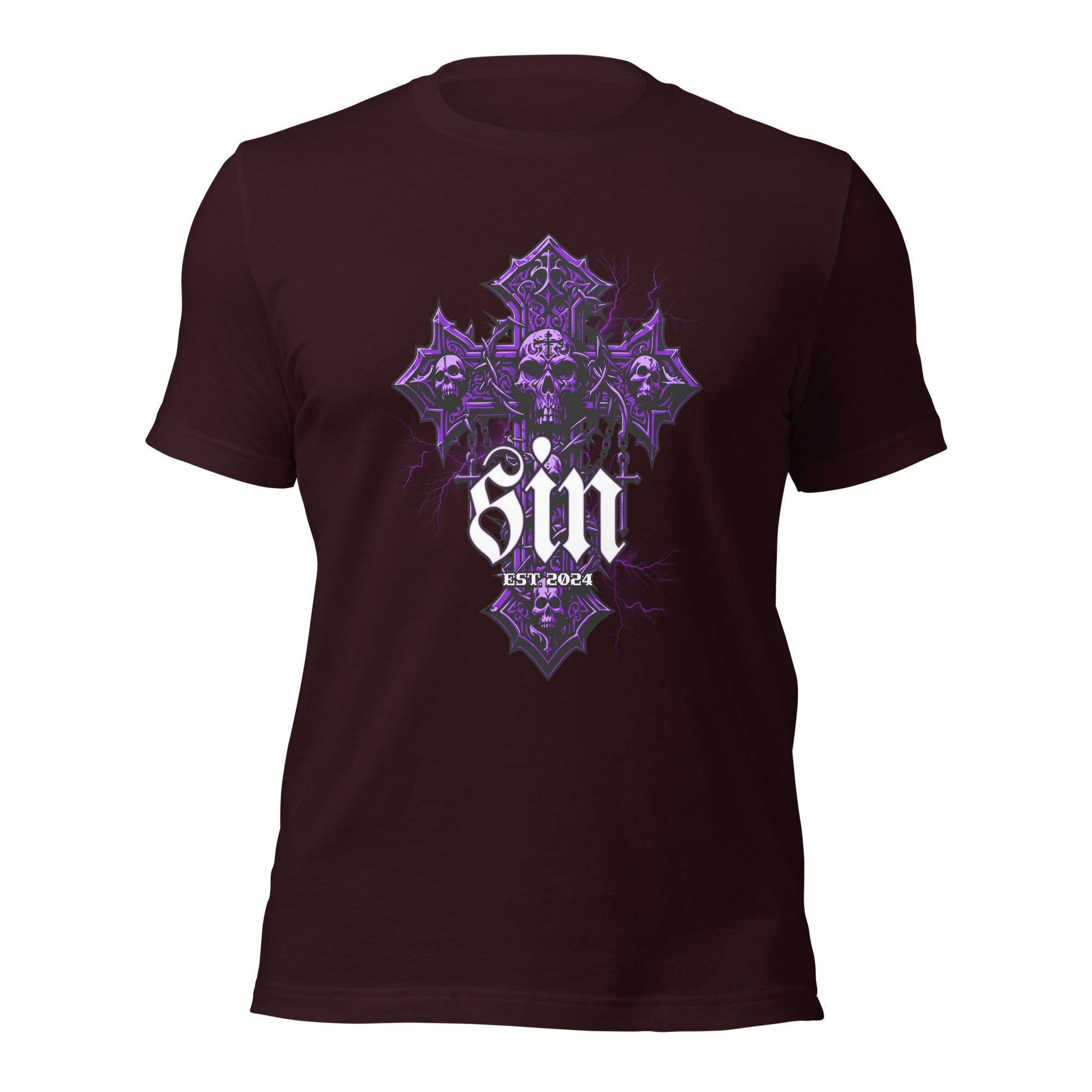 Purple-Skull-Sin t-shirt-Phoenix Styles