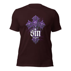 Purple-Skull-Sin t-shirt-Phoenix Styles