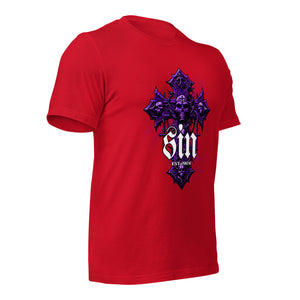 Purple-Skull-Sin t-shirt-Phoenix Styles