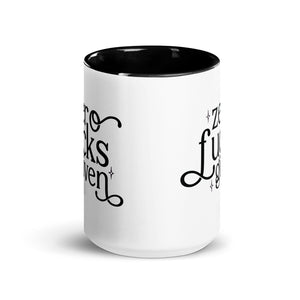 Zero Fuck Given Mug with Color Inside-Phoenix Styles