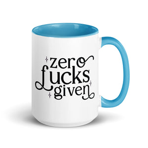 Zero Fuck Given Mug with Color Inside-Phoenix Styles