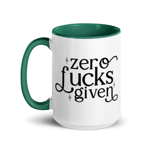 Zero Fuck Given Mug with Color Inside-Phoenix Styles