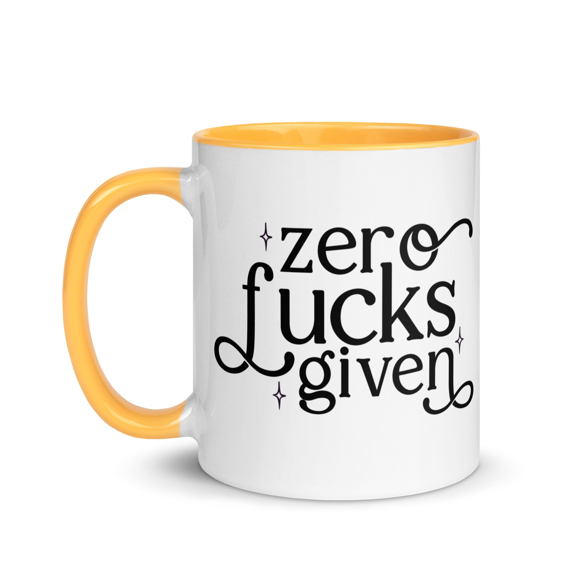 Zero Fuck Given Mug with Color Inside-Phoenix Styles