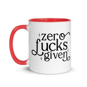 Zero Fuck Given Mug with Color Inside-Phoenix Styles