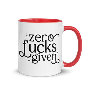 Zero Fuck Given Mug with Color Inside-Phoenix Styles