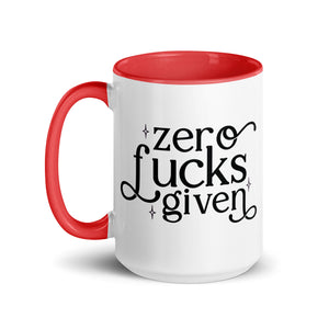 Zero Fuck Given Mug with Color Inside-Phoenix Styles