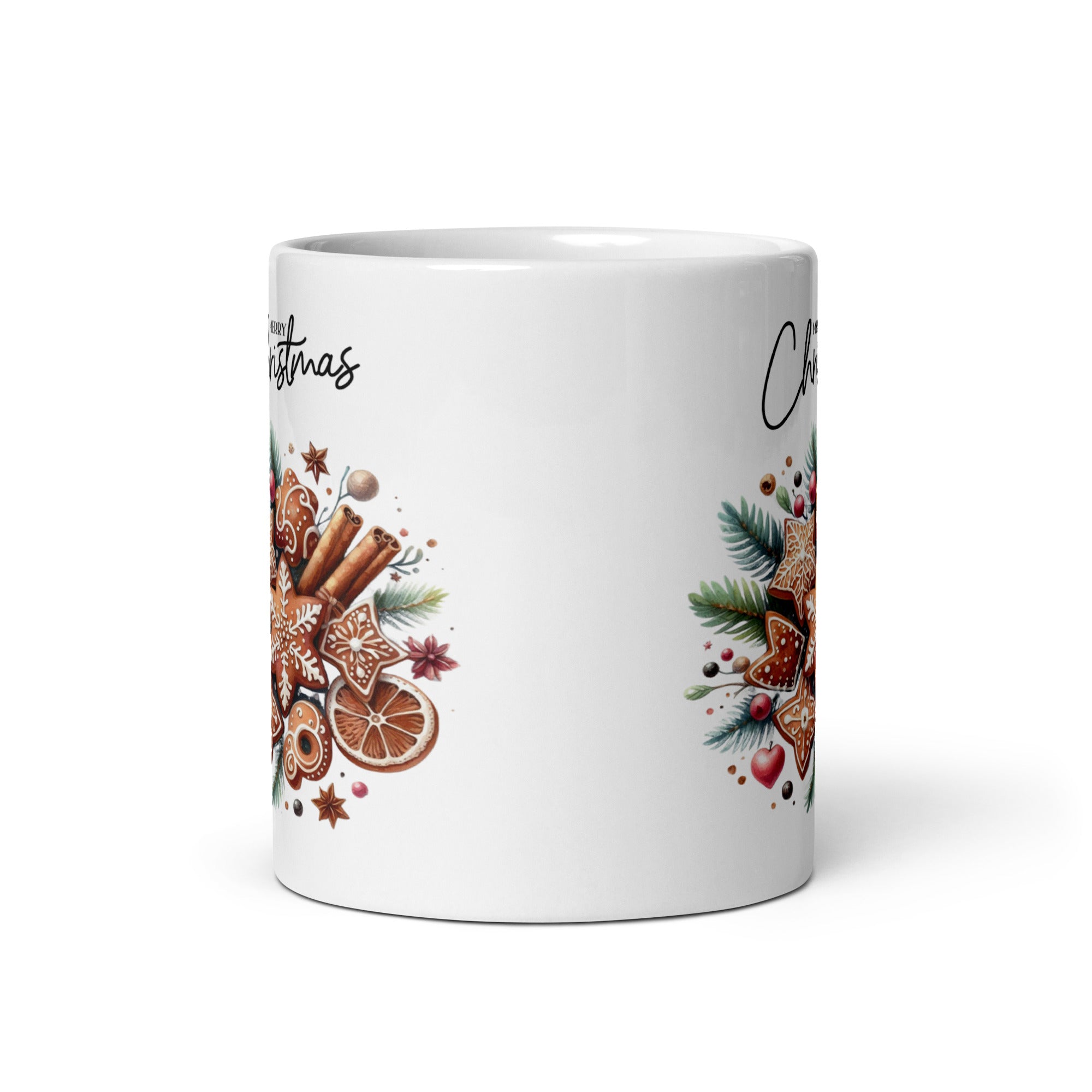 Gingerbread Merry Christmas White glossy mug-Phoenix Styles