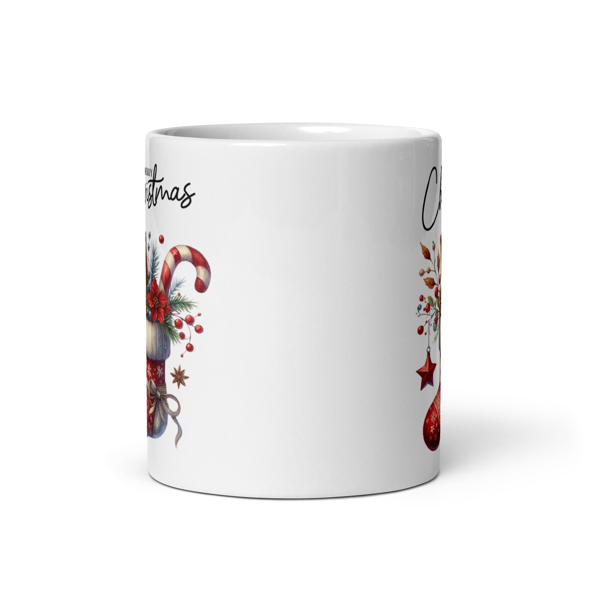 Merry Christmas White glossy mug-Phoenix Styles