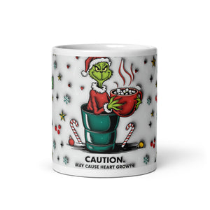 Caution: May Cause Heart Growth White glossy mug-Phoenix Styles