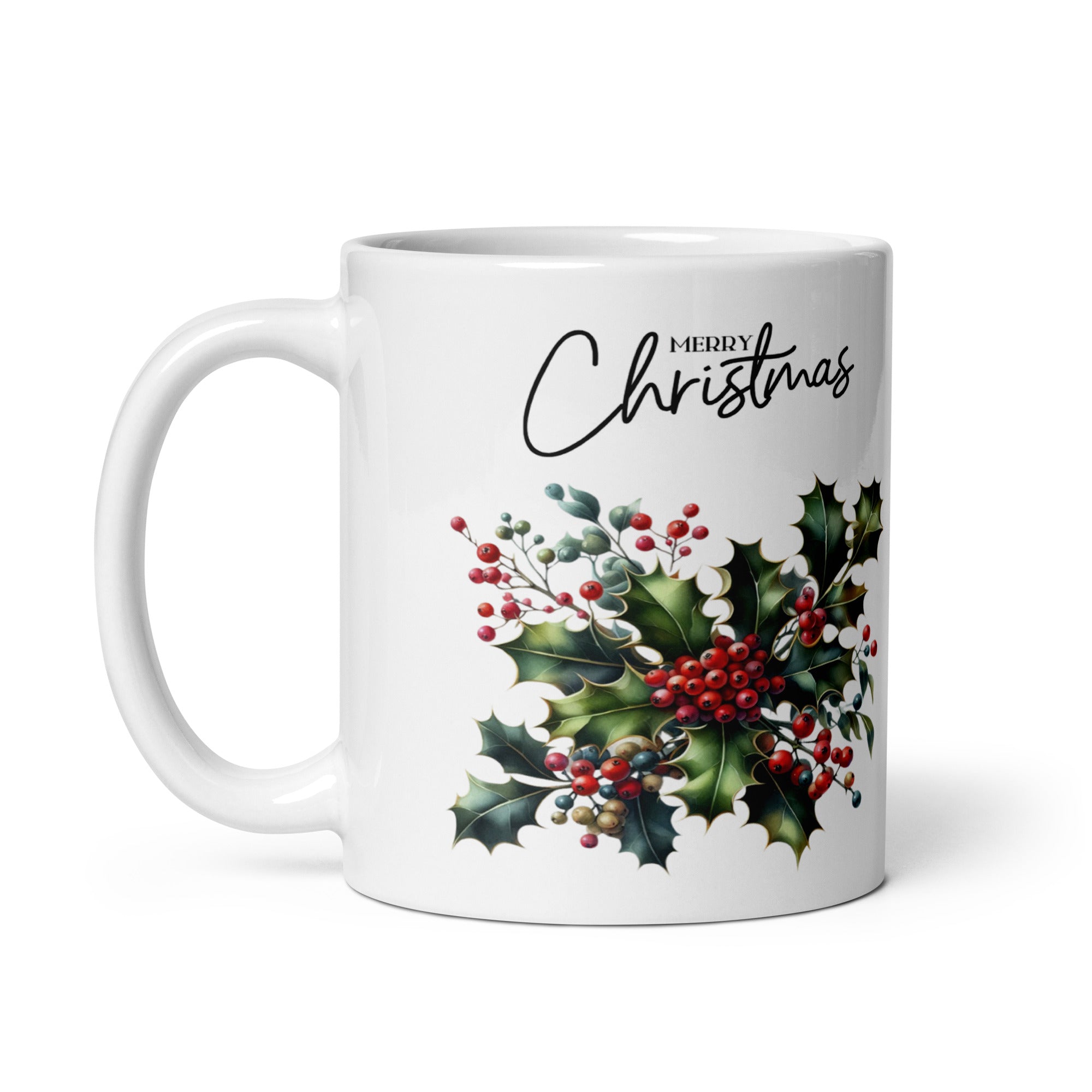 Mistletoe Merry Christmas White glossy mug-Phoenix Styles