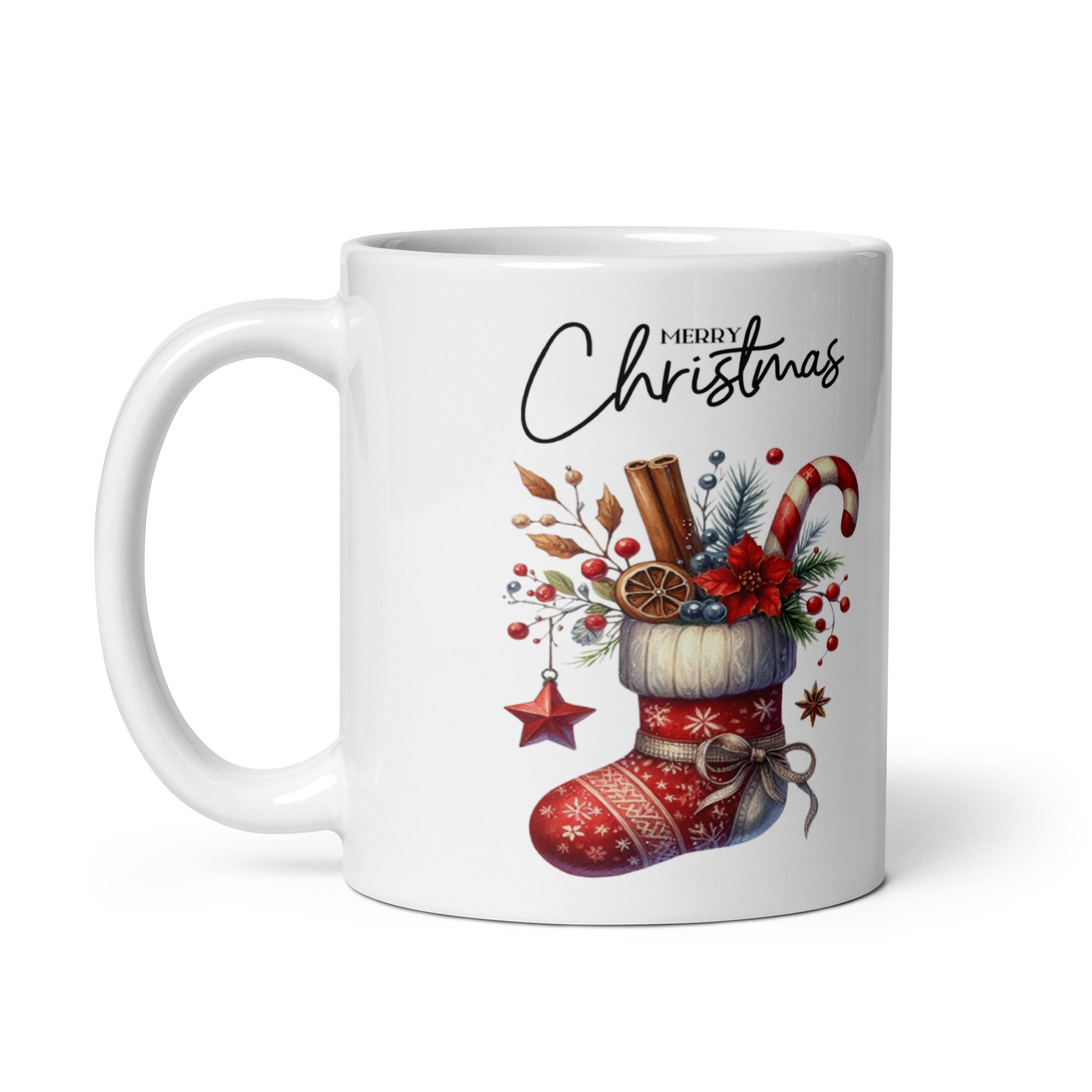 Merry Christmas White glossy mug-Phoenix Styles