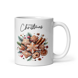 Gingerbread Merry Christmas White glossy mug-Phoenix Styles